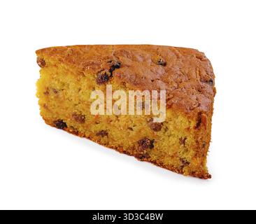 Food, Piece of carrot cake isolated on white Stock Photo