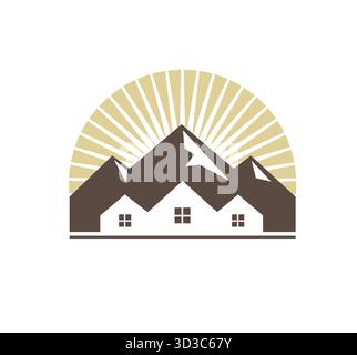 Creative Home Building And Mountain Logo Vector Design Symbol Illustration Stock Vector