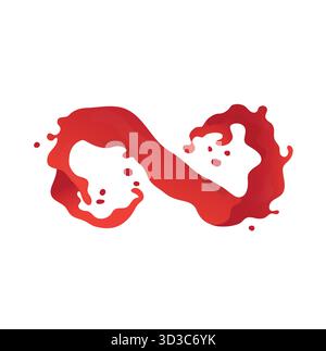 Creative Red Infinity Logo Splashes Shape Vector Symbol Icon Design Stock Vector