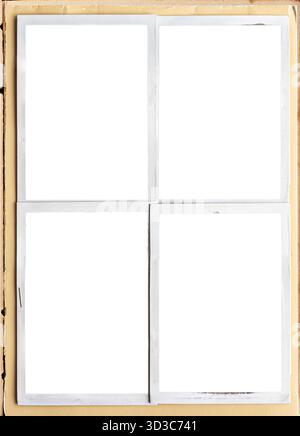 A vintage book page with blank photo frames Stock Photo
