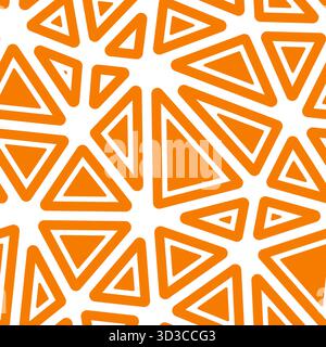 Mosaic triangle shapes background. Rounded solid shapes in frames. Large triangles. Solid color style. Repeatable pattern. Creative vector tiles. Stock Vector