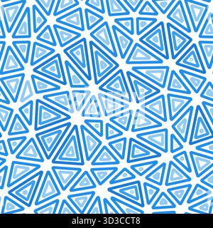 Mosaic triangles shapes background. Medium shape size. Multiple repeated inner triangles. One-tone colored style. Repeatable pattern. Stock Vector