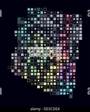 Square dots pattern map of Arizona. Dotted pixel map with american ...