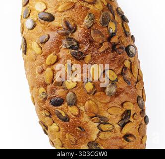 Food, Bread with pumpkin seeds isolated on a white Stock Photo