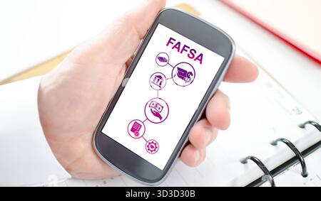 Fafsa concept shown on a smartphone screen Stock Photo