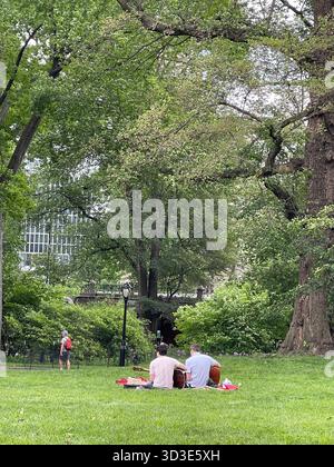 Central Park melodies: musicians turning the city’s heart into a concert hal Stock Photo
