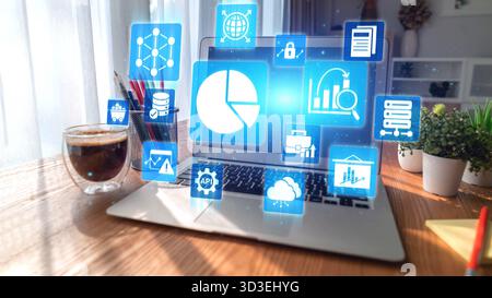 Data analytics and big data strategy for real-time analytics, predictive data modeling, business intelligence analytics, and data-driven decision Stock Photo