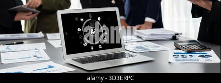 Generative AI virtual assistant tools for prompt engineer and user for ease of engage artificial intelligence AI technology help people to work with Stock Photo