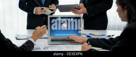 Generative AI virtual assistant tools for prompt engineer and user for ease of engage artificial intelligence AI technology help people to work with Stock Photo