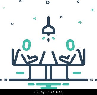 Icon for co working spaces, co working Stock Vector