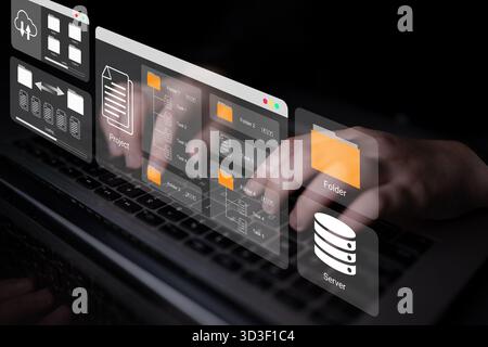 Digital folder organization improves server file structure, enhances workflow, and supports system management Parse Stock Photo