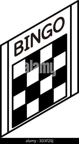 Event Icon, Simple simple isometric icons for bingo cards, black and white, Vector Illustration Stock Vector