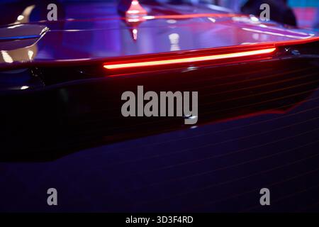 Closeup of a cars brake light in the automotive design Stock Photo