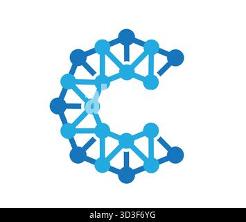 Creative Letter C wire Tech Logo Vector Symbol Stock Vector