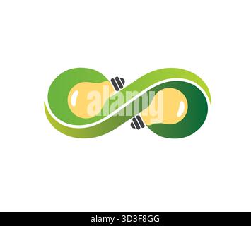 Creative Endless Lamp Bulb Logo Vector Symbol Icon Stock Vector