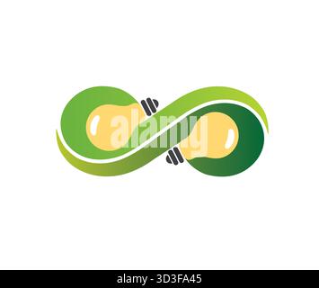Creative Endless Lamp Bulb Logo Vector Symbol Icon Stock Vector