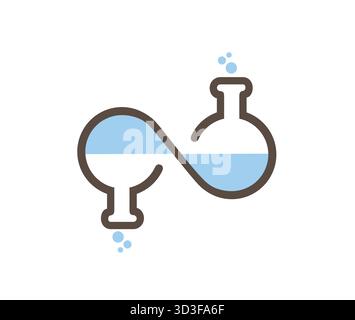 Creative Two Tube Lab Logo Vector Symbol Icon Design Illustration Stock Vector