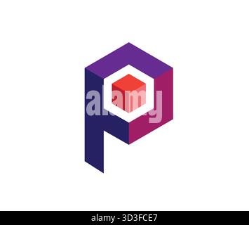 Letter P Hexagon Logo design vector symbol Stock Vector
