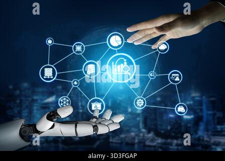 AI data analytics delivers predictive insights, real-time modeling, and business intelligence for data-driven decision-making in digital enterprises Stock Photo
