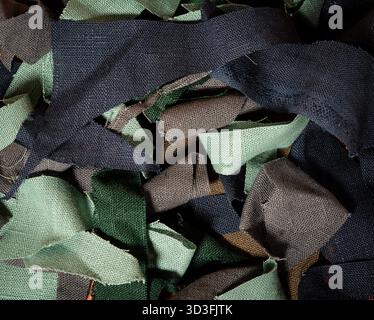 Close up of colorful fabric swatches. Abstract background and texture for design. Stock Photo