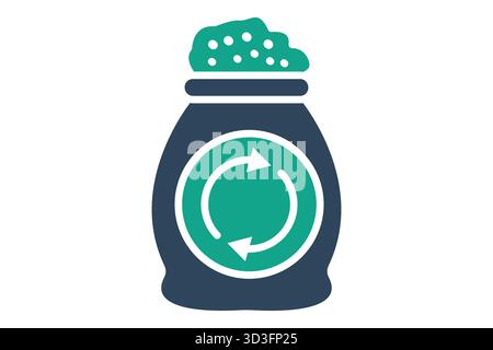 Compost icon. solid icon style. icon related to zero waste. waste elements vector illustration Stock Vector
