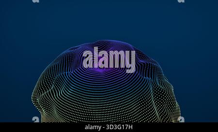 Vibrant abstract design featuring curved lines and dots in a three-dimensional space. The background creates a visually striking technological effect Stock Photo