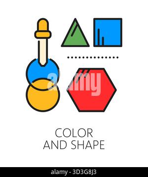 Color and shape perception cognitive ability line icon or symbol. Human ...