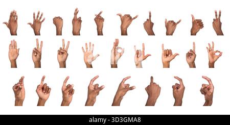 Hand open and raised. Dark-skinned male showing front and back view ...