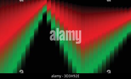 Red green diagonal gradient zigzag light reflection background Stock Vector