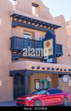 Entrance, La Fonda Hotel, Santa Fe, New Mexico USA Stock Photo - Alamy
