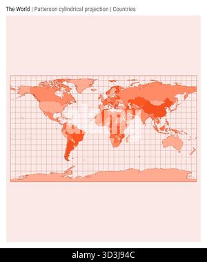 Political world map Patterson projection Stock Vector Image & Art - Alamy