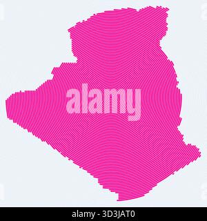 Algeria shape rings. Country map formed by stacked circles. Algeria boundary shape design. Elegant vector illustration. Stock Vector