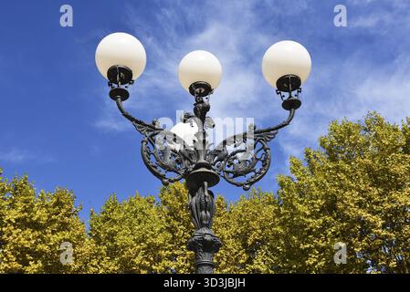 Lucca, Italy. September 15, 2024, Old-fashioned street lamps in Lucca. Stock Photo