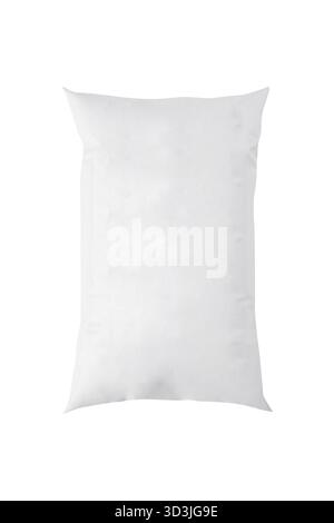 Food, Blank or white plastic bag snack packaging isolated on white Stock Photo