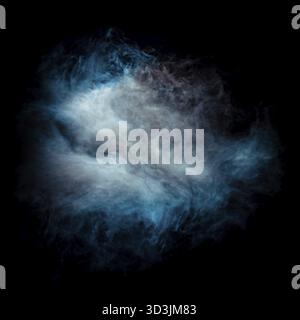 Abstract smoke cloud isolated on black Stock Photo