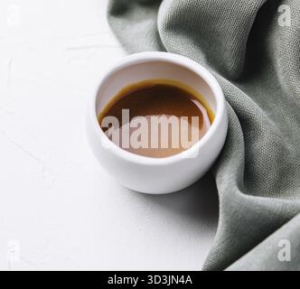Food, Salted caramel in a ceramic jar Stock Photo