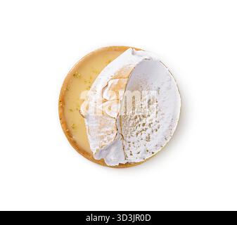 Food, Lemon meringue tart isolated on white top view Stock Photo