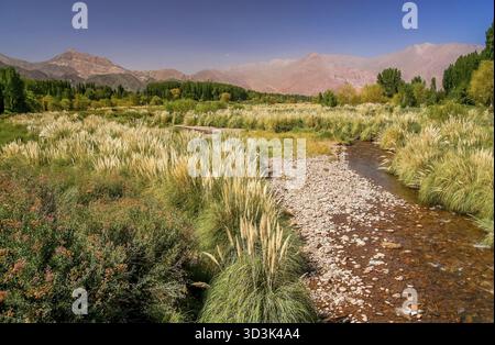 Beautiful Uspallata Valley in the argentinian Andes, central Argentina Stock Photo