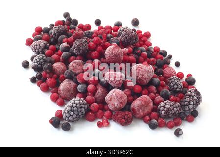 Frozen Berries Isolated On White Stock Photo