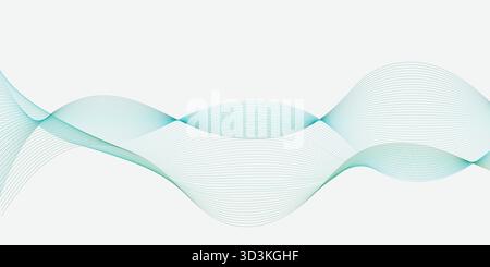 Abstract Flowing Wave Lines on Light Background Stock Vector
