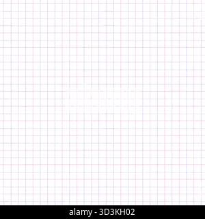 Squared math school notebook textured grid paper seamless pattern. Abstract empty blank square background. White color grunge texture. Copy space. Stock Photo