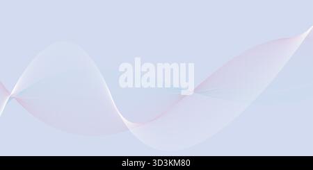Soft Gradient Abstract Wave Lines on White Background Stock Vector