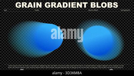 Blur light noise gradient color blue grain background abstract. This creative set features soft transitions and grainy textures for modern logos and y Stock Vector