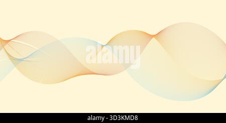 Soft Gradient Abstract Wave Lines on White Background Stock Vector
