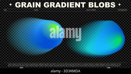 Gradient noise blur color blue light abstract green grain background. This digital collection features holographic effects and vibrant watercolor flow Stock Vector