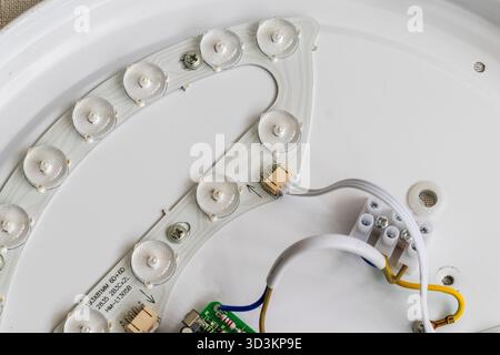 Image shows an electronic circuit board, specifically a constant current LED driver board. Stock Photo