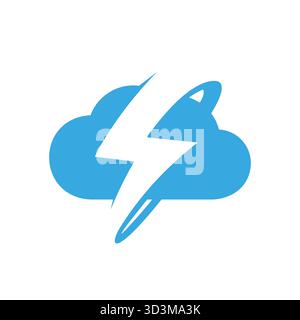 Creative cloud thunder logo vector design symbol Stock Vector
