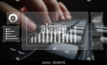Data analytics and big data strategy for real-time analytics, predictive data modeling, business intelligence analytics, and data-driven decision Stock Photo