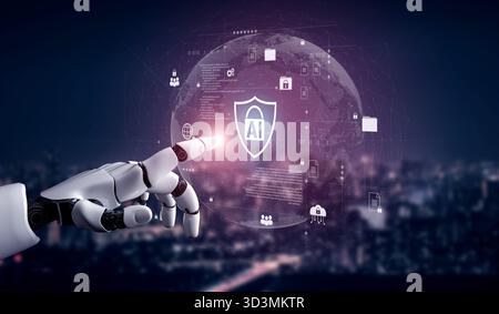 AI assists in building intelligent cybersecurity systems that automate threat detection, monitor network activity, and strengthen digital protection Stock Photo