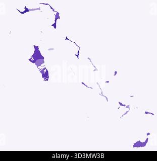 Map of the Bahamas with regions. Just a simple country border map with ...